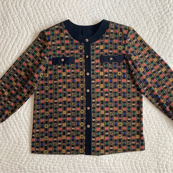 Vintage New Brownstone Studio New York Jewel Print Blouse Top - Picture 4 of 16